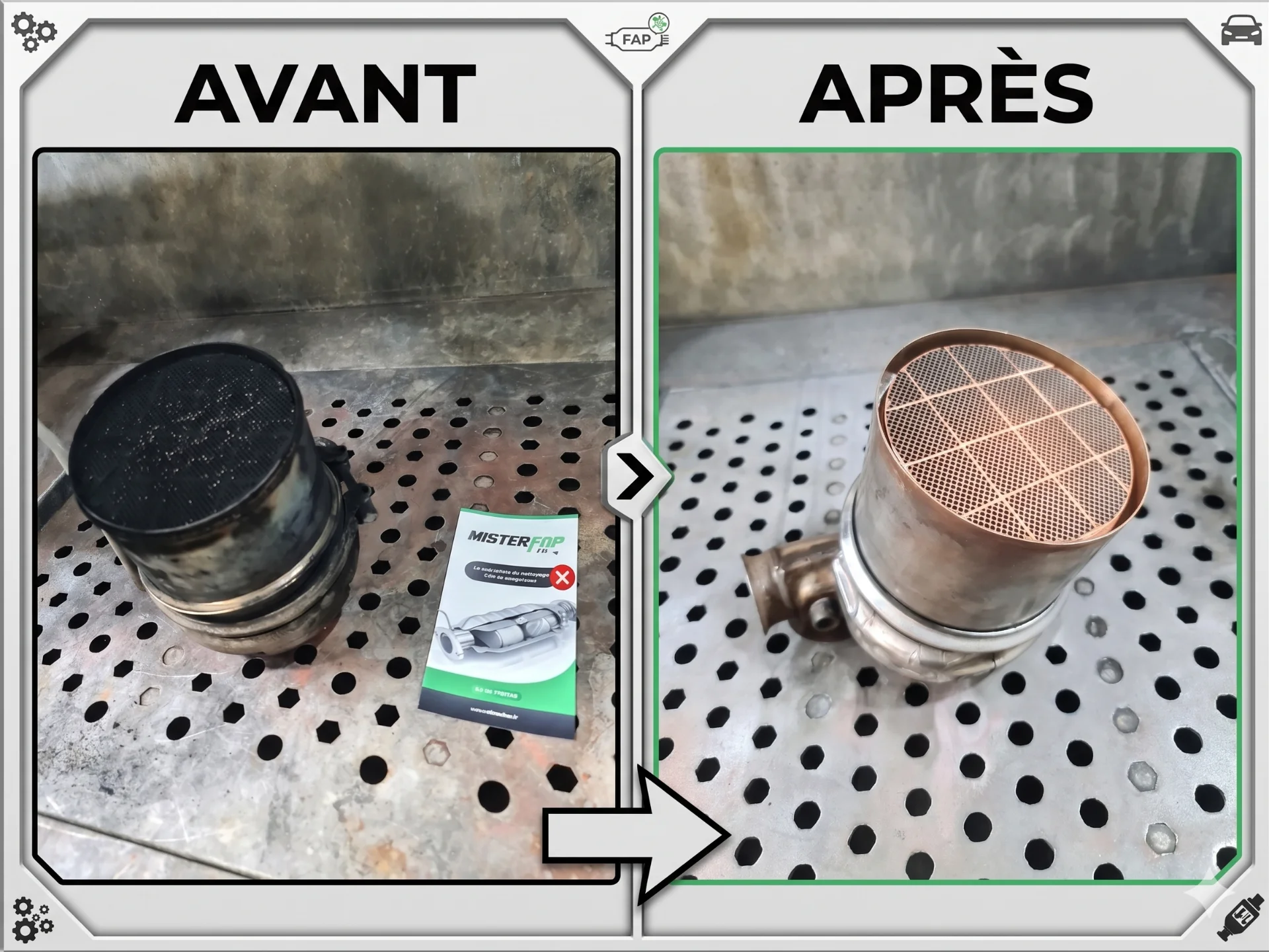 FAP avant et apr&egrave;s nettoyage MisterFAP